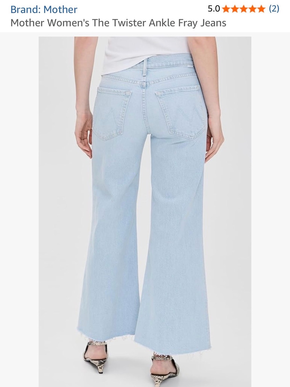 NWT - MOTHER The Twister Ankle Light Blue Flare Jeans with Frayed Hem SZ 29 🌺🌺🌺